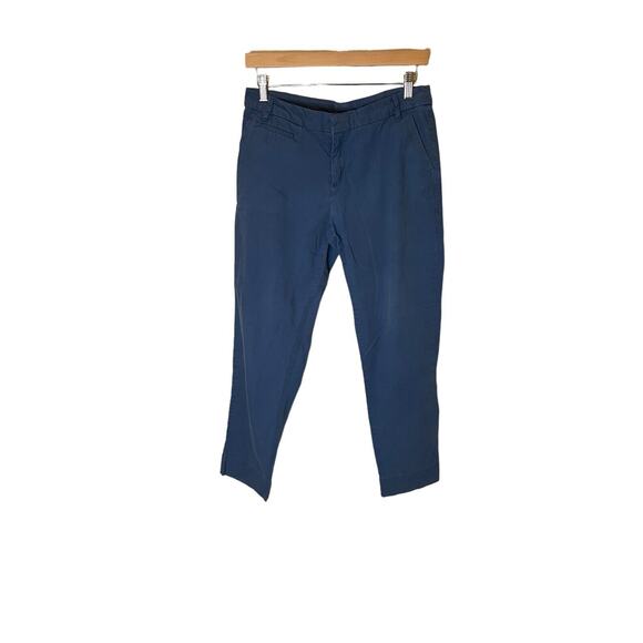 PATAGONIA Women Sz 8 Blue Chino Pants Worn Wear Low Mid Rise Organic Cotton Hike - Picture 1 of 7